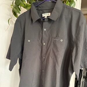 Orvis Shirt XL Black, Sh Sleeves, Btn Front
